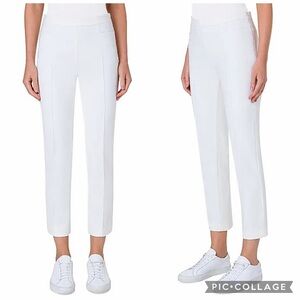 Akris Punto Franca Cotton Pants Nautical Coastal Straight Leg Ankle Size 16